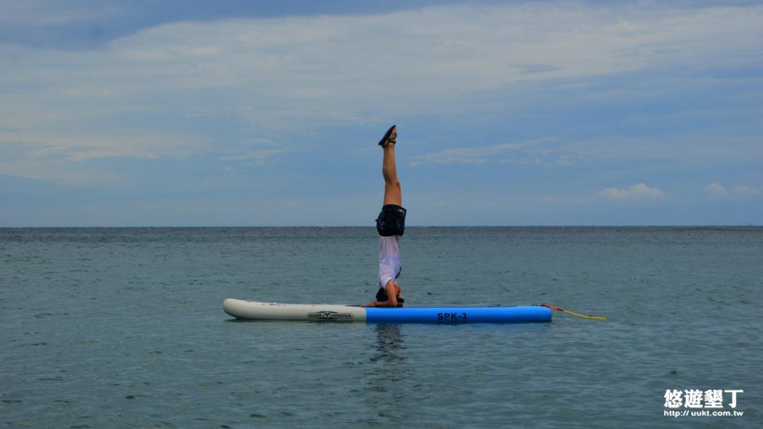 如果平衡感夠好的人還可以在立槳上做瑜珈
