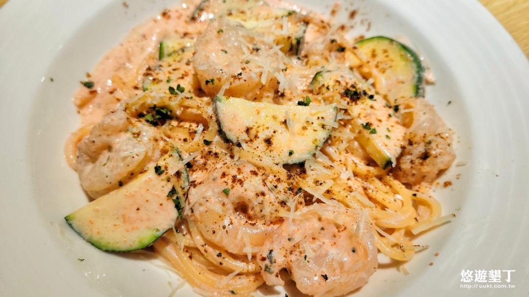 奶油鮮蝦明太子義大利麵